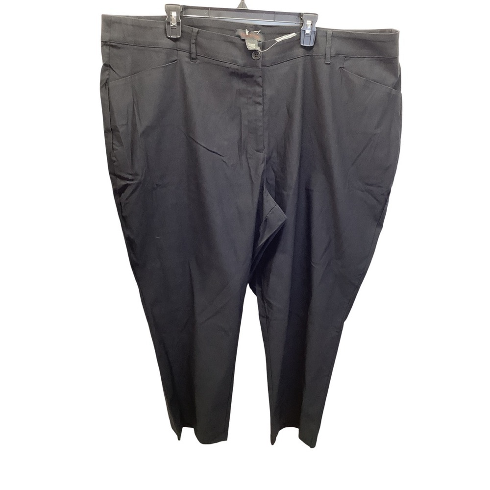 Ashley Stewart Size 28 Plus Black Flat Front Trousers. New Without Tags.